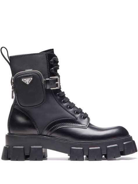 prada pouch boot|Prada 55 leather ankle boots.